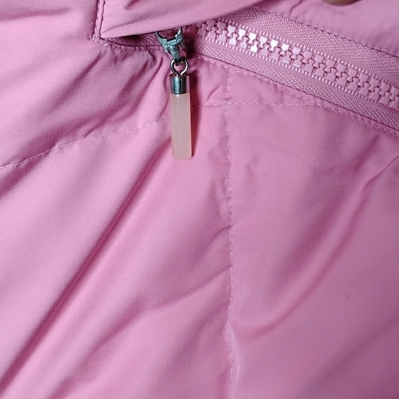 Talbots Pink Goose Down Puffer Vest Size M Quilted Hooded Preppy Staple - Picture 3 of 9